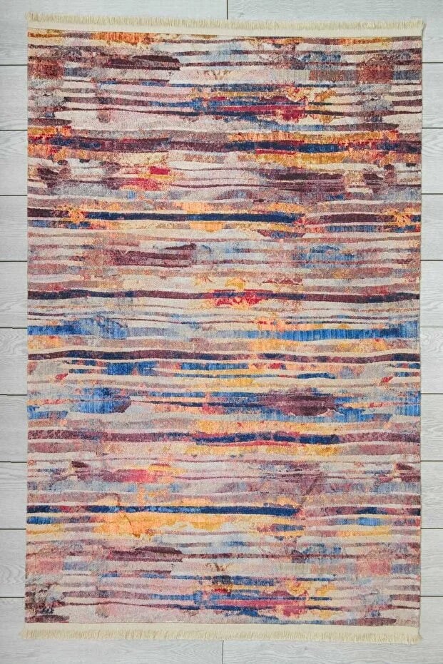 سجادة مدخل من الشنيل قابلة للغسل من أورينتي هوم، بنقشة عصرية،