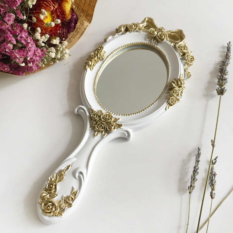 Vintage-Style Ornate Handheld Mirror